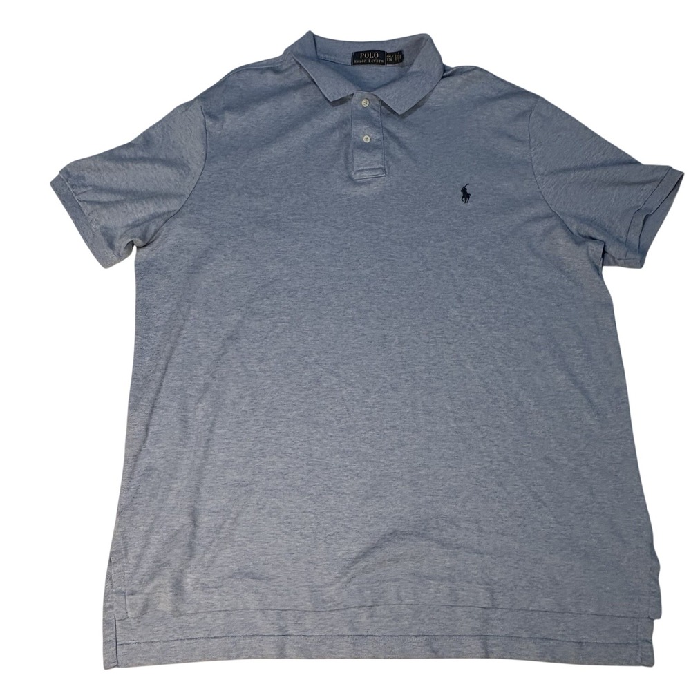 Polo Ralph Lauren Polo Shirt Mens XXL Classic Blue Heather Short Sleeve Pony